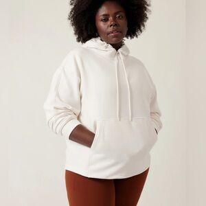 Athleta Retroplush II Hoodie Hooded Sweatshirt Creamy Ivory Medium